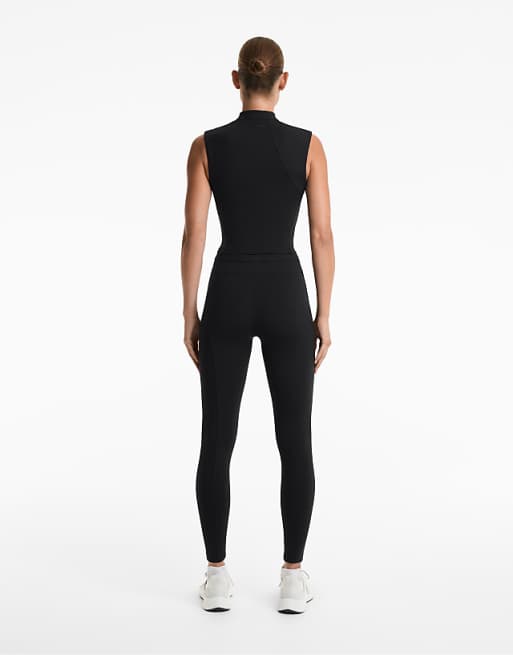 OYSHO Evermove Crease High Rise Ankle-length Leggings In Black