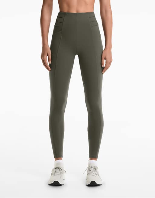 OYSHO Evermove crease high rise ankle-length leggings in green