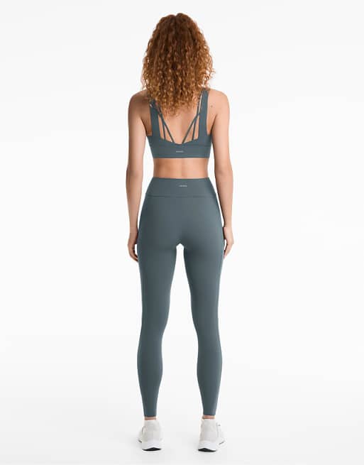 OYSHO Light Touch High Rise 20cm Ankle-length Leggings With Pockets In Anthracite Blue