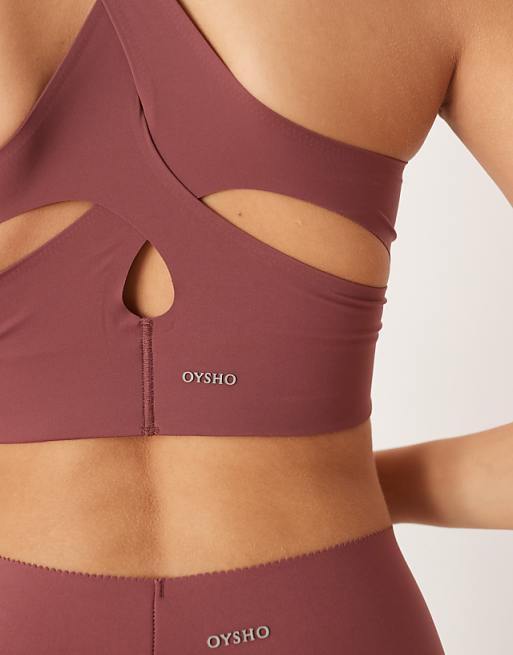 OYSHO Light Touch Medium-support Sports Bra In Dark Rosette
