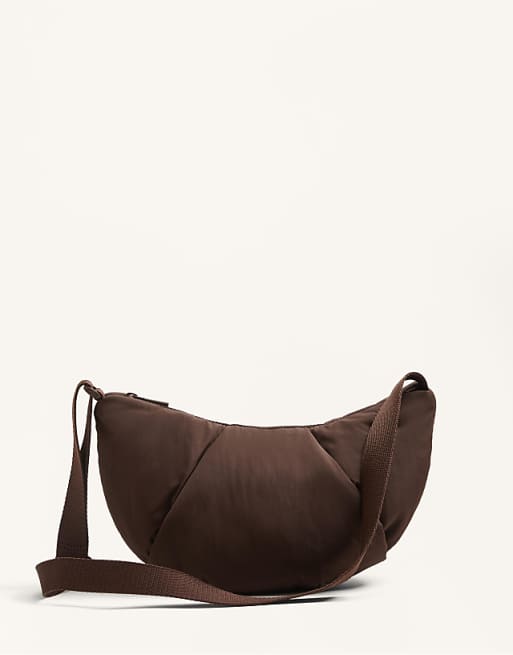 OYSHO Mini Quilted Crossbody Bag In Brown
