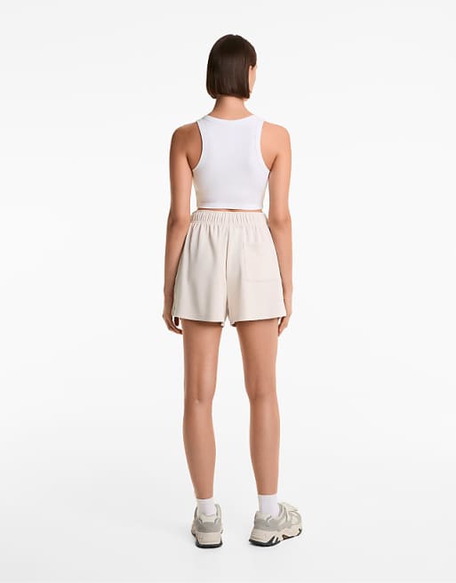 OYSHO Modal Blend Cups Tank Top In Off-white