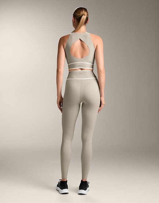 OYSHO Perfect-adapt Crossover Band Tank Top In Mink