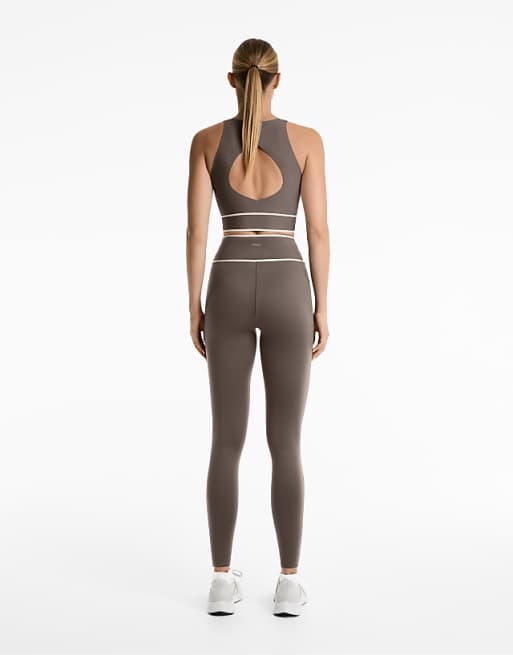 OYSHO Perfect-adapt Crossover V-cut Waist 65cm Ankle-length Leggings In Blac