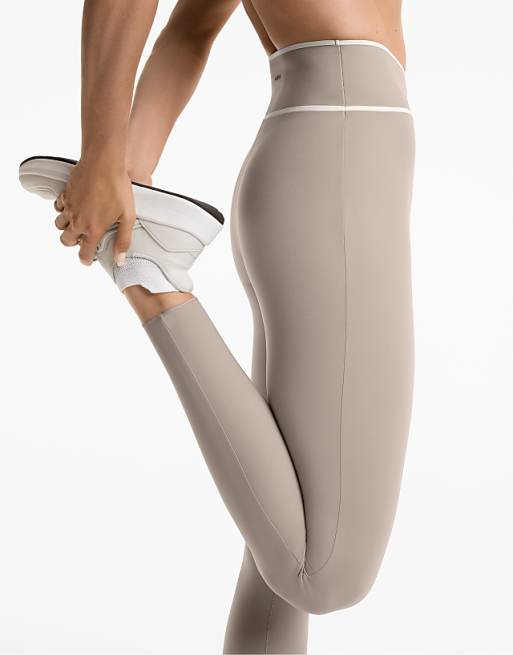 OYSHO Perfect-adapt Crossover V-cut Waist 65cm Ankle-length Leggings In Mink