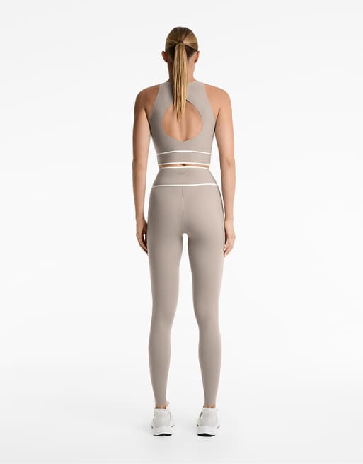 OYSHO Perfect-adapt Crossover V-cut Waist 65cm Ankle-length Leggings In Mink