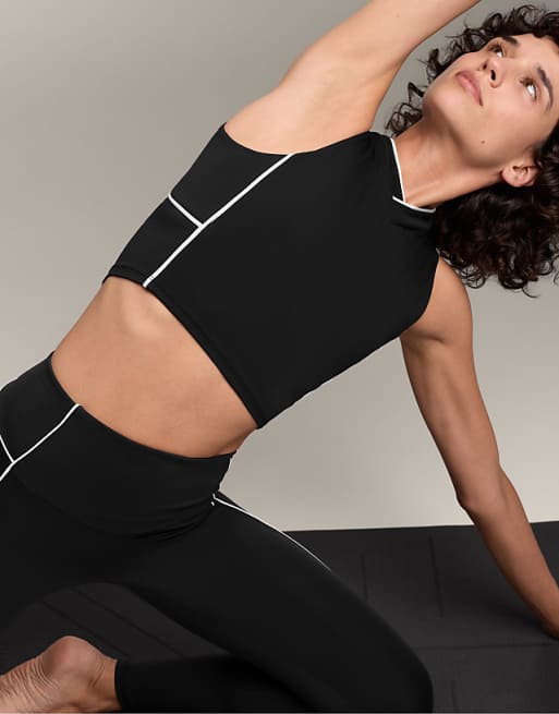 OYSHO Piping Comfortlux Tank Top In Black