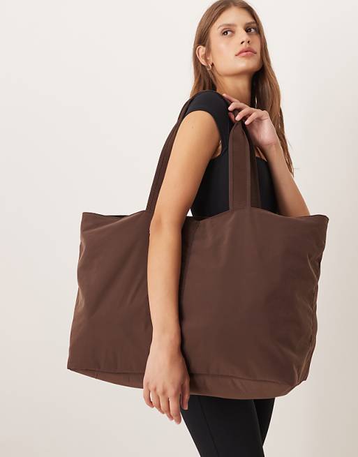 OYSHO Soft Shopper Bag In Brown