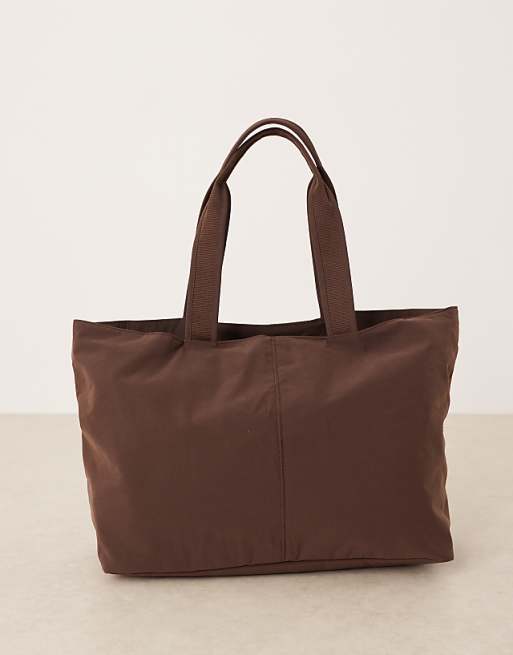 OYSHO Soft Shopper Bag In Brown