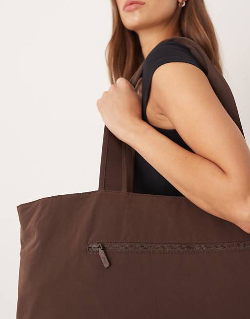 OYSHO Soft Shopper Bag In Brown