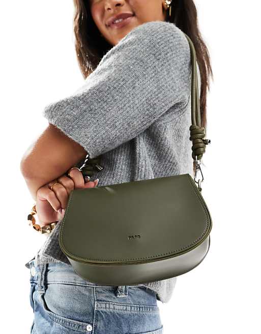 PASQ Mini Saddle Bag In Olive Green