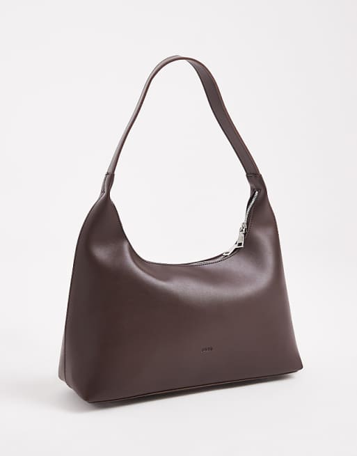 PASQ Structured Shoulder Bag In Brown