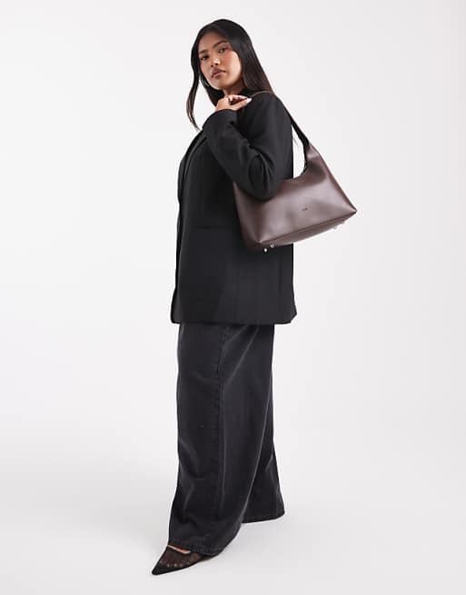 PASQ Structured Shoulder Bag In Brown