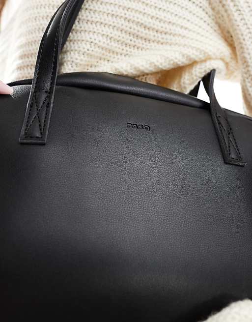 PASQ Twin Strap Small Box Shoulder Bag In Black