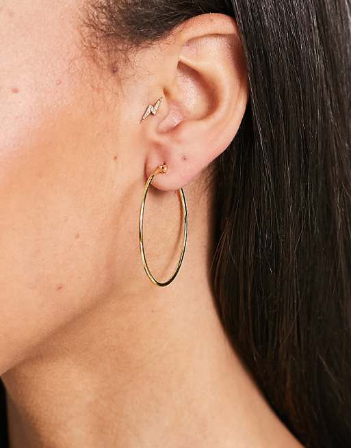 Pieces 18k Plated Large Hoops In Gold - GOLD