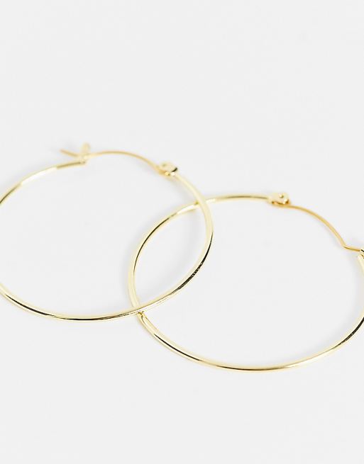 Pieces 18k Plated Large Hoops In Gold - GOLD