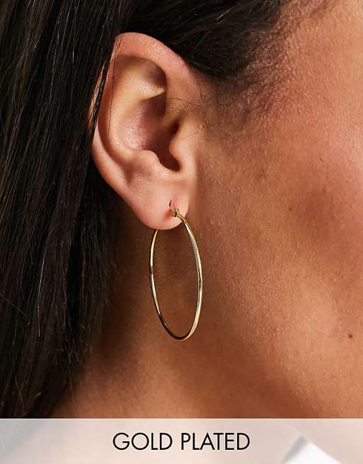 Pieces 18k plated large hoops in gold - GOLD