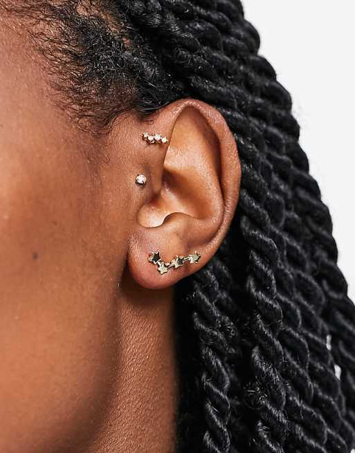 Pieces 18K Plated Star Constellation Studs In Gold