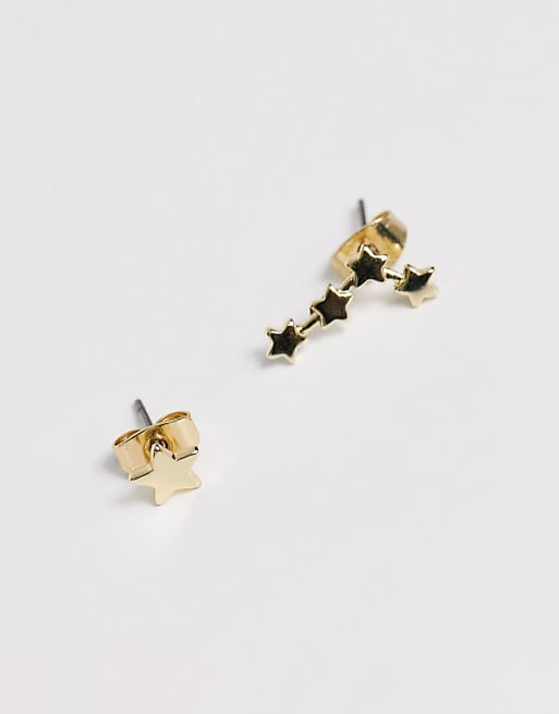 Pieces 18K plated star constellation studs in gold