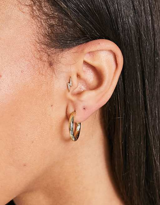Pieces 18k Plated Vintage Medium Hoops In Gold