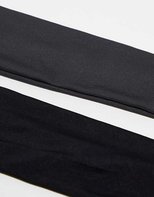 Pieces 2 Pack Jersey Headbands In Black & Grey