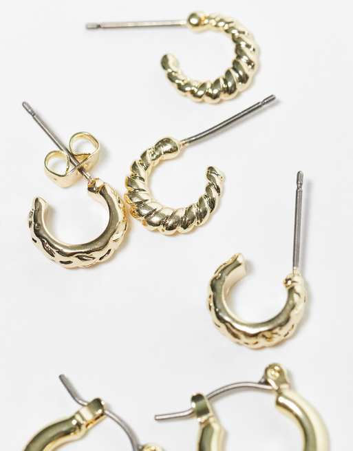Pieces 3 Pack Huggie Hoops In Gold