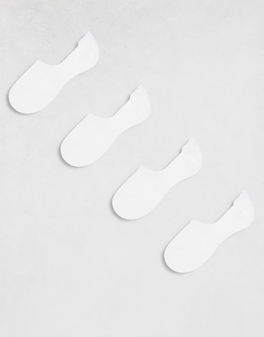 Pieces 4 pack footsie invisible socks in white