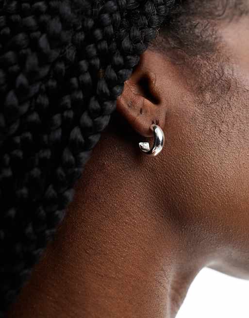 Pieces Everyday Hoop Earrings In Plated Sterling Silver