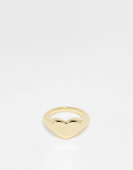 Pieces Exclusive 18k Plated Heart Signet Ring In Gold