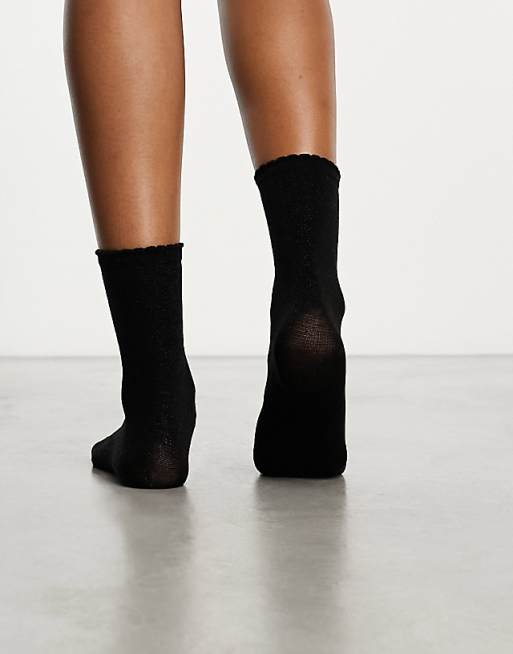 Pieces Glitter Socks In Black