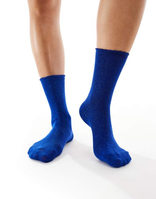 Pieces Glitter Socks In Dark Blue