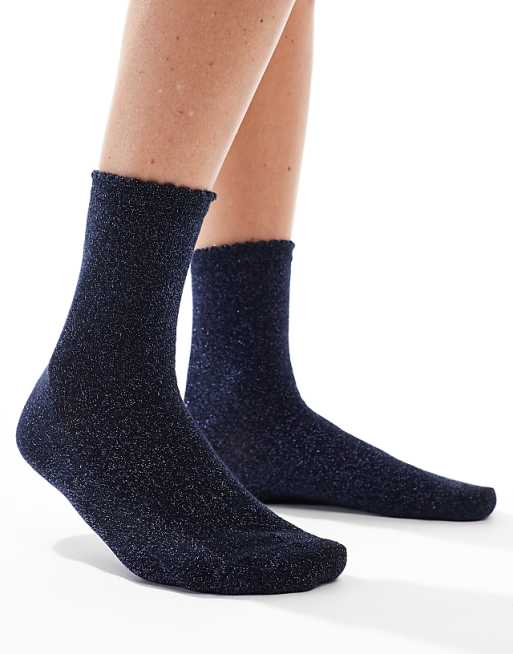 Pieces glitter socks in sky captain
