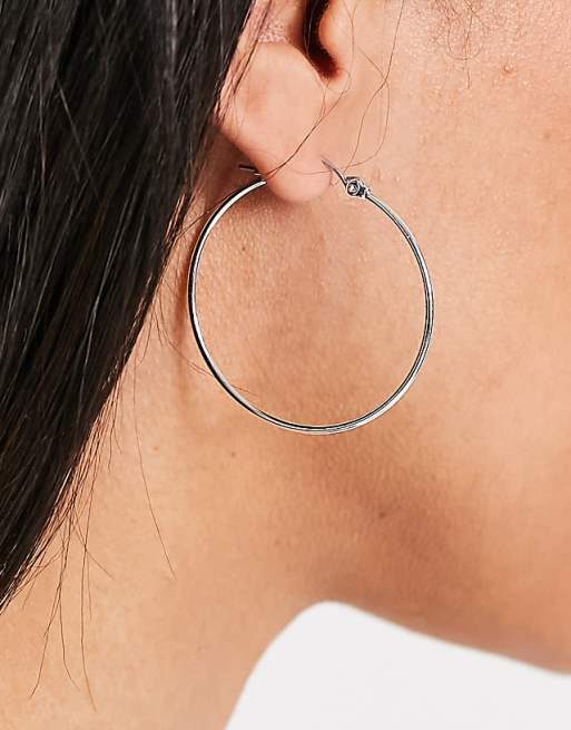 Pieces Large Hoops In Plated Sterling Silver