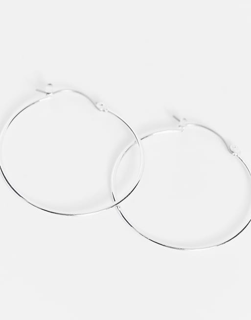 Pieces Large Hoops In Plated Sterling Silver