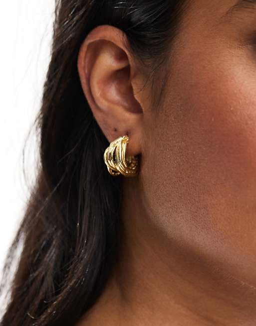 Pieces Multistrand Hoop Earrings In Gold