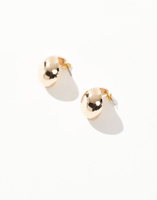 Pieces Oversized Chunky Droplet Earrings In Gold