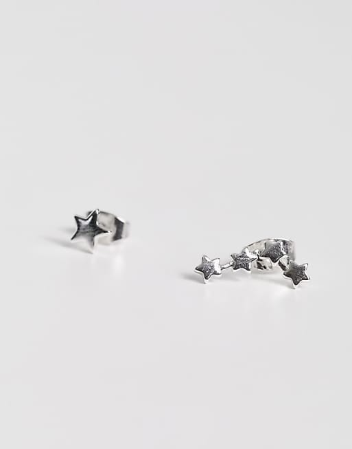 Pieces Star Constellation Studs In Plated Sterling Silver