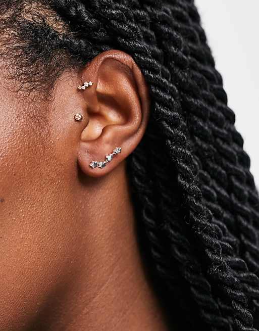 Pieces star constellation studs in plated sterling silver