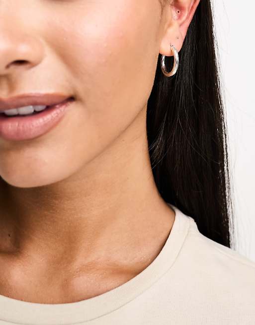 Pieces Vintage Medium Hoops In Plated Sterling Silver