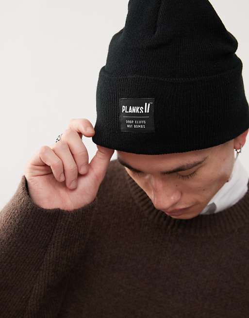 Planks Turn it up beanie in Black