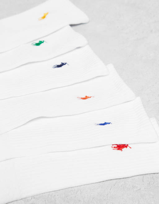 Polo Ralph Lauren 6 Pack Icon Logo Socks In Multi