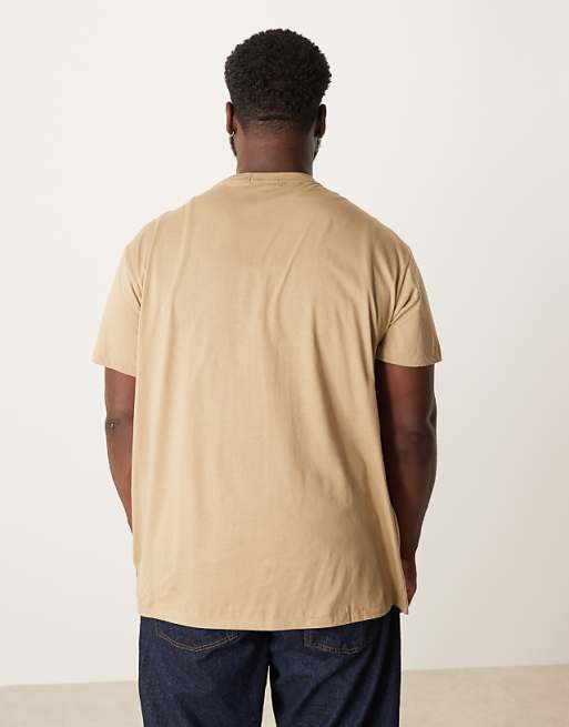 Polo Ralph Lauren Big & Tall Collegiate Script Logo T-shirt Classic Fit In Tan