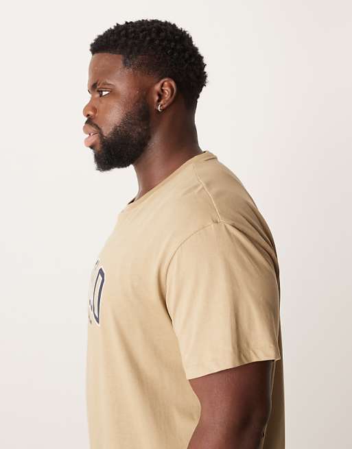 Polo Ralph Lauren Big & Tall Collegiate Script Logo T-shirt Classic Fit In Tan