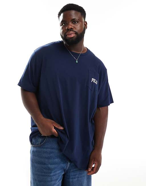 Polo Ralph Lauren Big & Tall Heritage Bear Back Print T-shirt Classic Fit In Navy