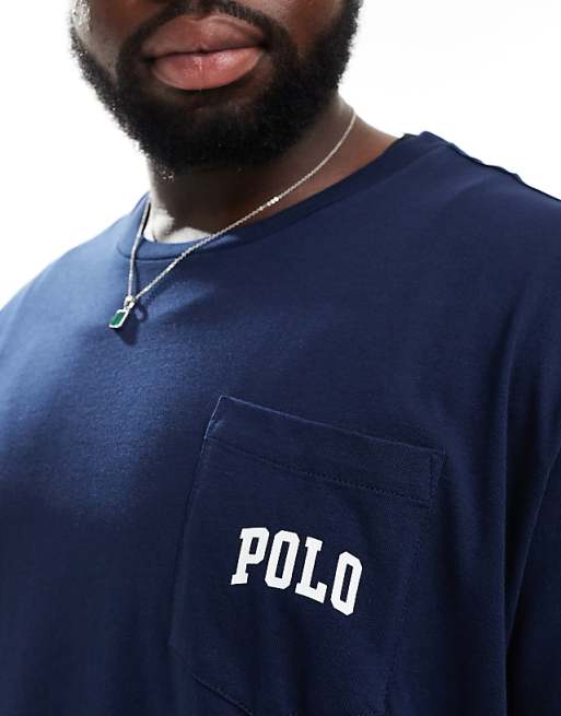 Polo Ralph Lauren Big & Tall Heritage Bear Back Print T-shirt Classic Fit In Navy