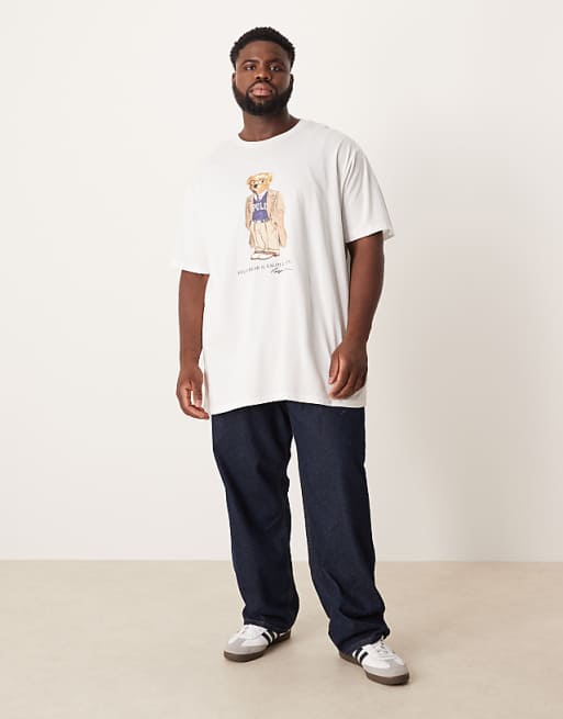 Polo Ralph Lauren Big & Tall Heritage Bear Print T-shirt Classic Fit In White