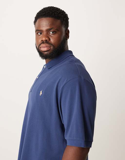 Polo Ralph Lauren Big & Tall Icon Logo Pima Cotton Polo In Navy