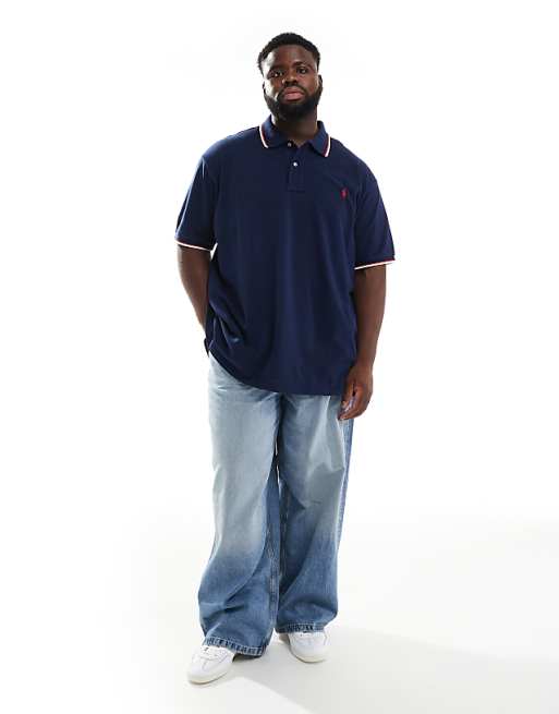 Polo Ralph Lauren Big & Tall Icon Logo Pique Polo In Navy