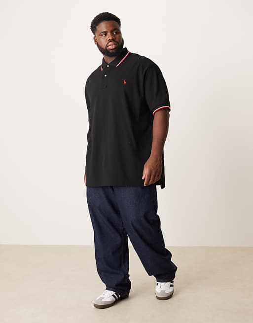 Polo Ralph Lauren Big & Tall Icon Logo Pique Polo In Black