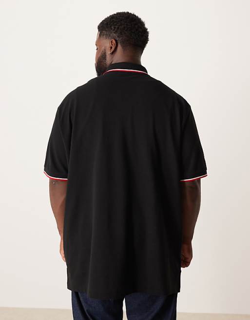 Polo Ralph Lauren Big & Tall Icon Logo Pique Polo In Black